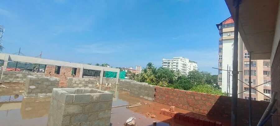 Top floor terrace is being constructed.