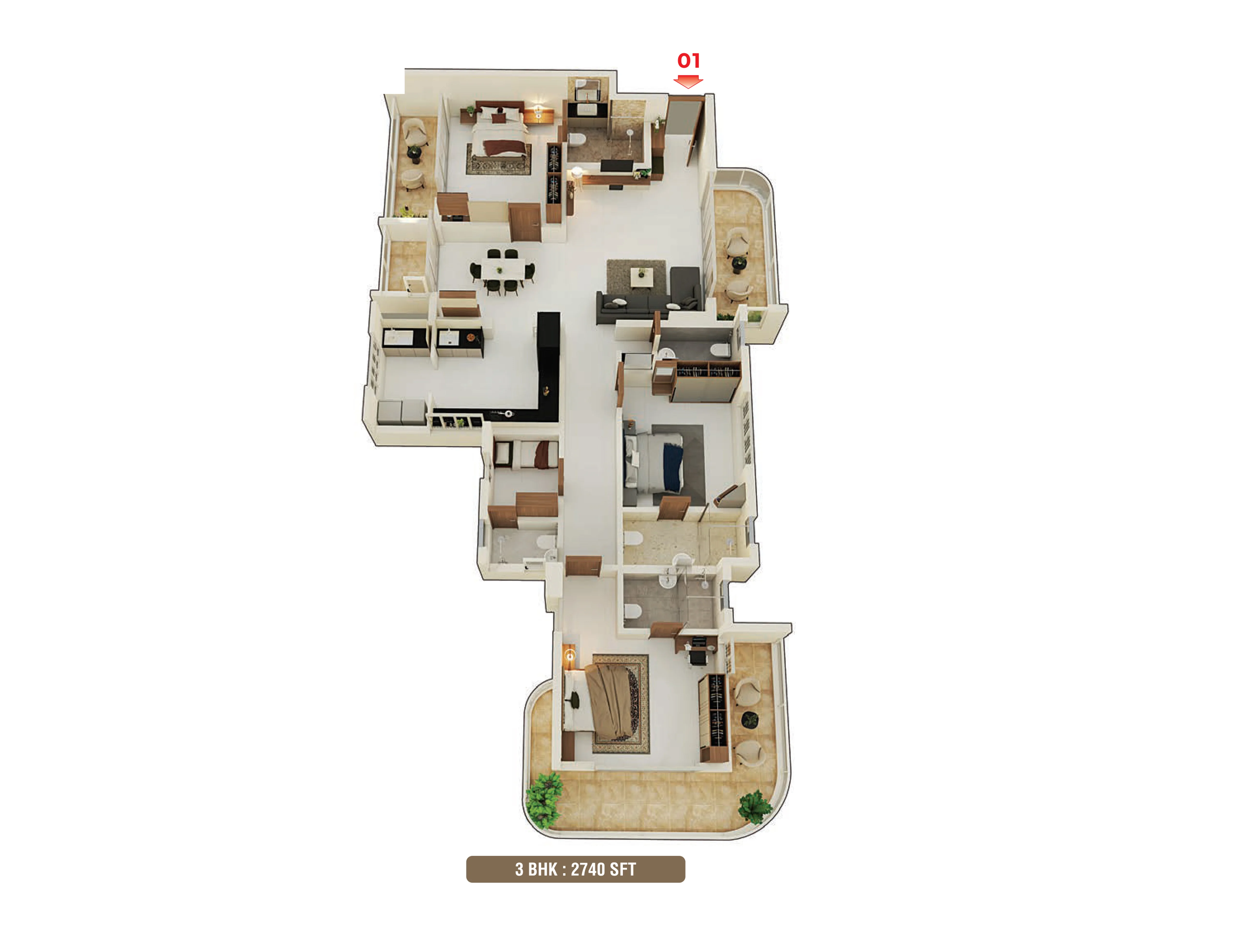 INLAND Euphoria 3 BHK Apartments in Kadri, Mangalore – euphoria 3bhk 2740sqft