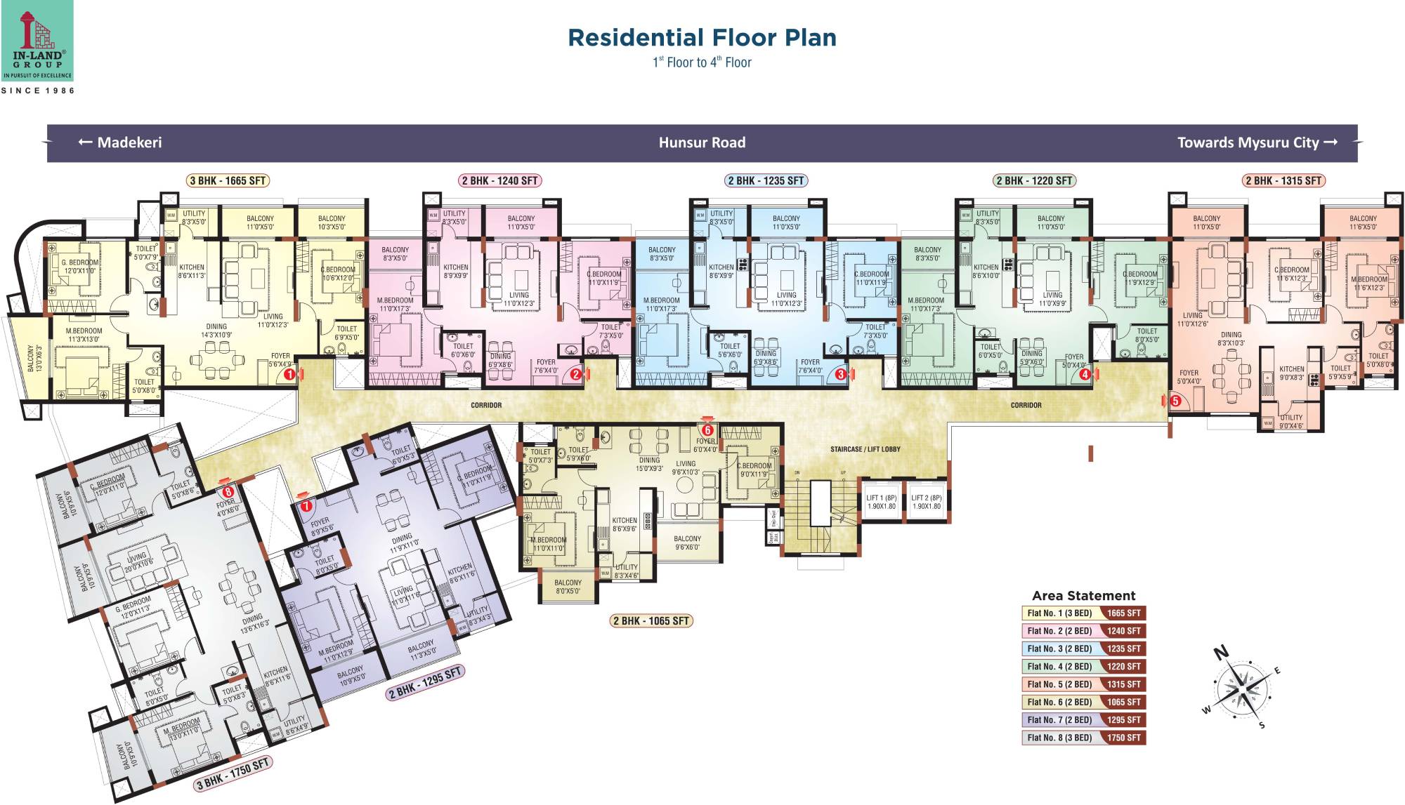 Inland Tiara typical floor plan.
