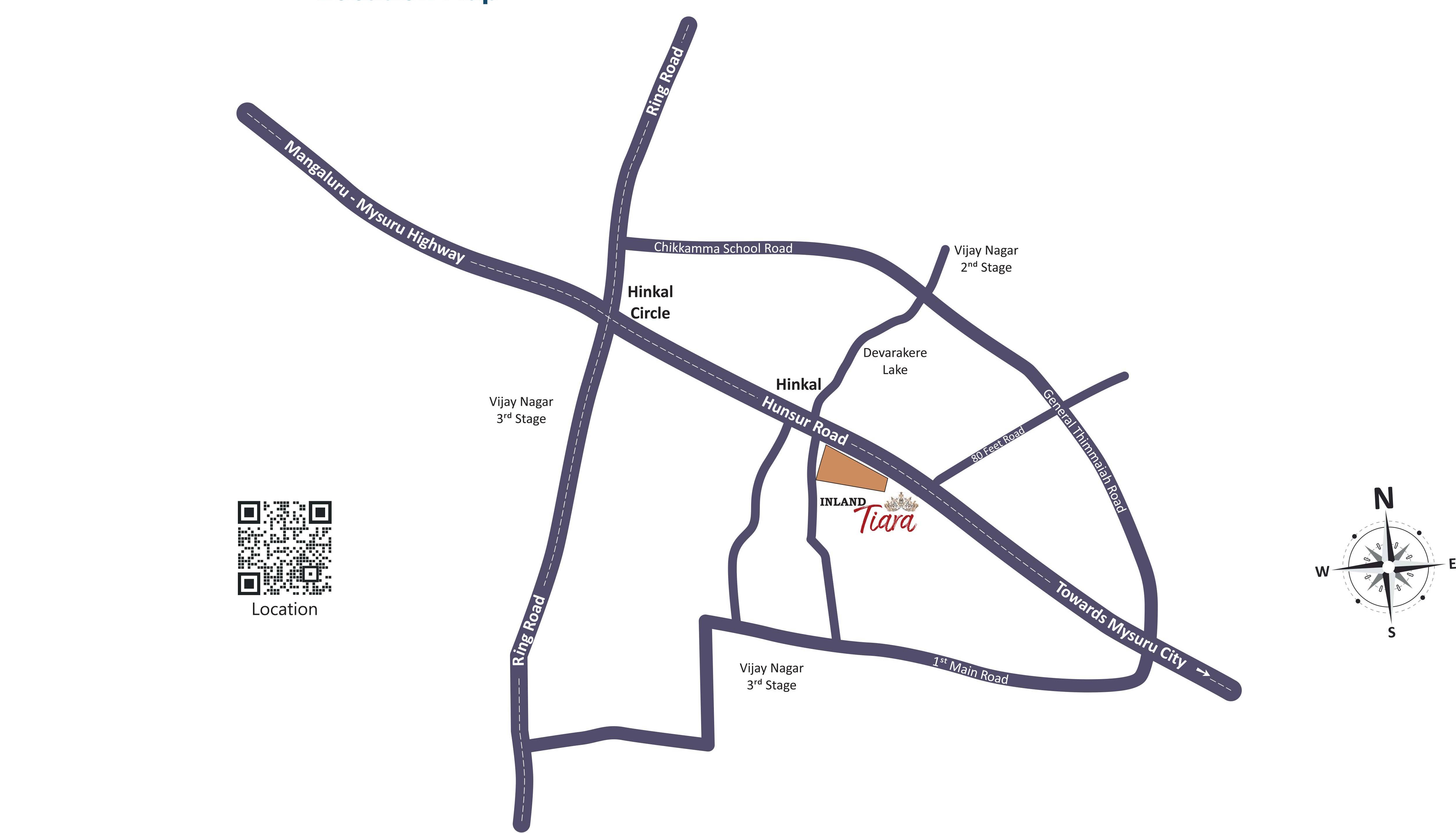 Inland Tiara location near Bondel Church, Airport Road, Mangalore.